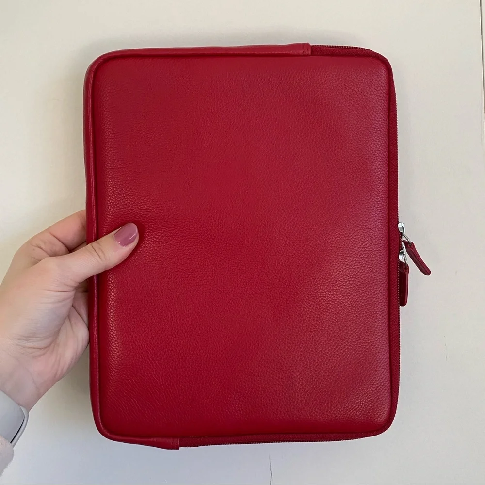 Red Leather Tablet Sleeve